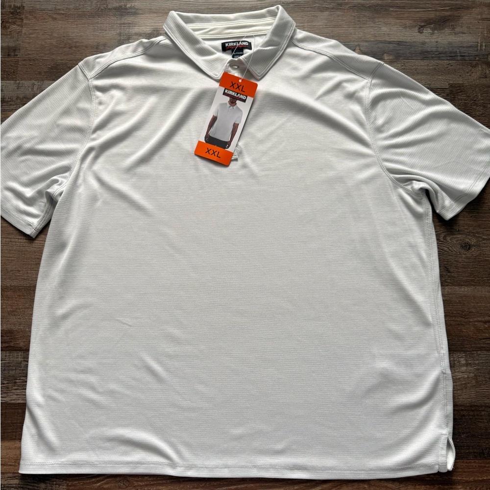 Kirkland Signature White Men's Polo - Short Sleeve Performance Shirt